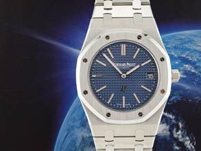  Audemars Piguet Royal Oak Jumbo jumbo” Extra Thin 39mm Blue Dial Like New Full Set  