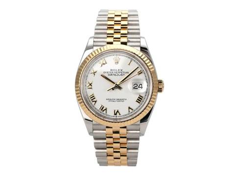  Rolex Datejust 36 Edelstahl Gelbgold 126233 Weiß Römisch Jubile-Band 