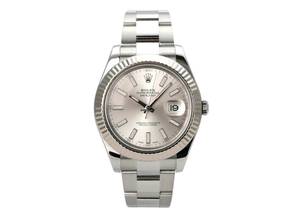 Rolex Datejust II Edelstahl / Weißgold Ref. 116334 Silber Oyster-Band 
