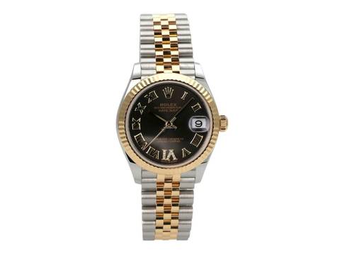  Rolex Datejust 31 Oystersteel Gelbgold Ref. 278273 Dark Grey Römisch Diamant Jubile-Band 