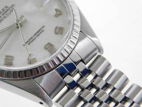 Thumbnail von Rolex Datejust Stahl 36 mm Sammler Full Set von 1978 mit Jubiläumsblatt rare arabic special Dial Box & Papers