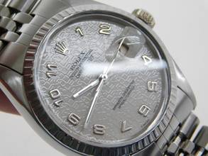 Thumbnail von Rolex Datejust Stahl 36 mm Sammler Full Set von 1978 mit Jubiläumsblatt rare arabic special Dial Box & Papers