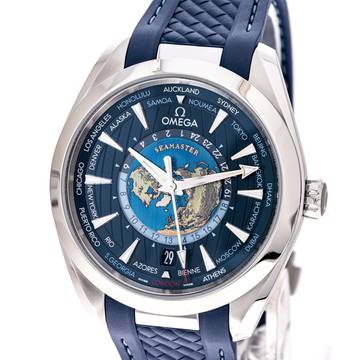  Omega Seamaster Aqua Terra Worldtimer World – 220.12.43.22.03.001 – NEW & Unworn – 08/2025 Full Set 