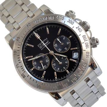  Zenith El Primero Chronograph Rainbow chronograph black dial 1998 Full Set 
