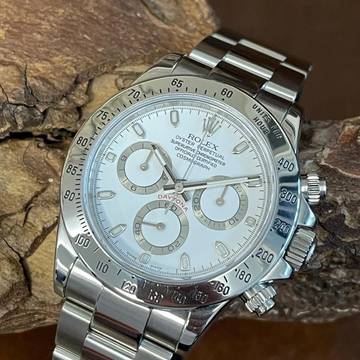  Rolex Daytona Daytona Stahl weiß - Ref. 116520 - Box/Servicepapiere 