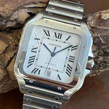 Thumbnail von Cartier Santos Santos de Cartier - FULLSET 2021 - UNPOLIERT - Ref. WSSA0018 unpolished - two bracelets