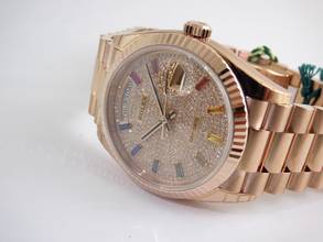 Thumbnail von Rolex Day-Date Rainbow Pave Diamond Dial with all stickers