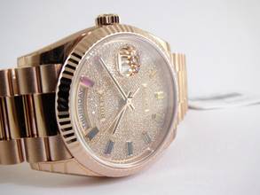Thumbnail von Rolex Day-Date Rainbow Pave Diamond Dial with all stickers