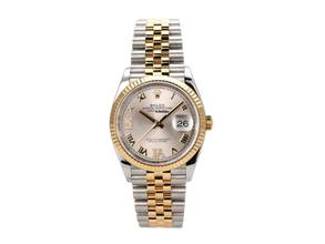 Thumbnail von Rolex Datejust 36 Oystersteel / Gelbgold 126233 Silber Römisch Diamant Jubile-Band