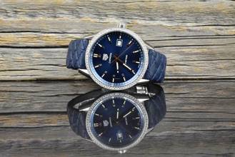  TAG Heuer Carrera Lady Diamond Quarz 39 MM Blue Dial / Diamond Bezel 