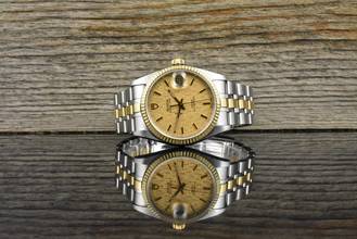 Thumbnail von Tudor Prince Date Gold Linen Dial 74033 unpoliert - Vintage Zertifikat