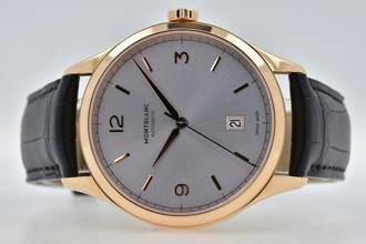  Montblanc Heritage Chronométrie 18k Rose Gold Silver Dial 114869 