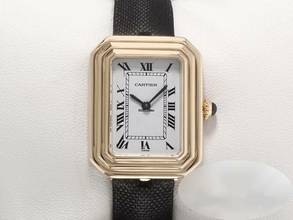 Thumbnail von Cartier Cristallor Paris 78095 Gelbgold 750 Stoffband Handaufzug Lady Damen 18kt Yellow Gold White Dial