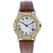  Cartier Santos Octagon MM Steel Gold Automatic 