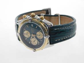 Thumbnail von Breitling Chronomat Stahl Gold mit grünem Blatt und Haiband Faltschl. Der Klassiker im Top Zustand