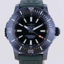  Breitling Superocean 48 Black Titan DLC Taucheruhr 300 Meter green Dial Boutique B+P 