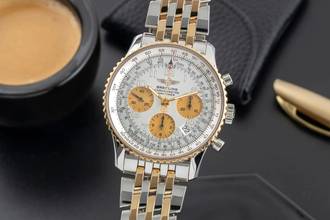  Breitling Navitimer Chronograph Stahl / Gold Automatik Herren Ref D23322 Papiere 