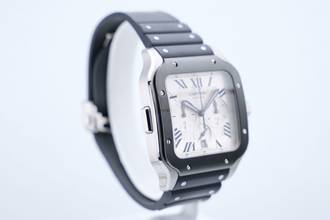 Thumbnail von Cartier Santos Chronograph - Additional Leather Strap - Box+Papers WSSA0017 2022