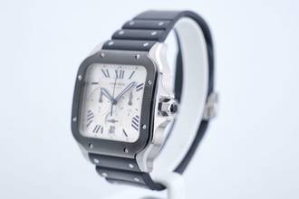 Thumbnail von Cartier Santos Chronograph - Additional Leather Strap - Box+Papers WSSA0017 2022