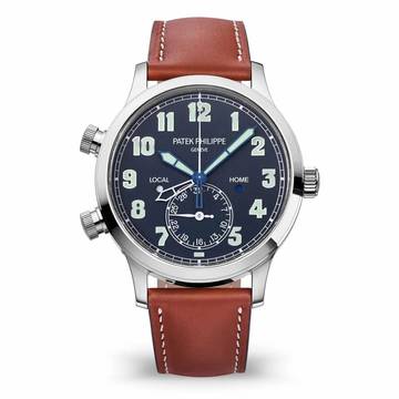  Patek Philippe Calatrava Pilot Travel Time 42MM Blue Dial Like New Box+Papers 5524G-001 2019 