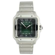 Thumbnail von Cartier Santos WSSA0062 Like New 99% Green Roman Dial
