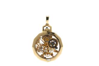 Thumbnail von IWC Pocket Watch Ultra Rare Miniature Pocket Watch 18K Ref. 5607 from 1988 Skeletonized and Hand-engraved