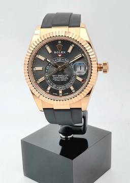 Rolex Sky-Dweller 18 Kt. Rose gold like new 99,9% rhodium grey dial Full Set 2023 VAT free possible 