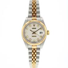  Rolex Lady-Datejust 26 Jubilee Fluted Steel Gold White Diamond Logo Dial 