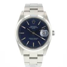  Rolex Oyster Perpetual Date 34MM Steel Blue Dial 