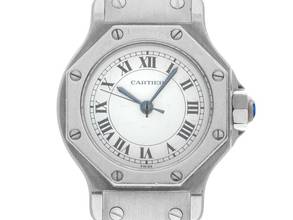 Thumbnail von Cartier Santos Octagon PM Kleines Modell Ref.0906 1979 Full Set sehr gut Vintage