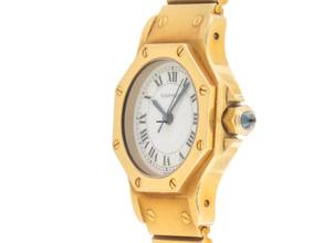 Thumbnail von Cartier Santos Octagon PM kleines Modell Ref.0906 1980 original Box sehr gut Vintage