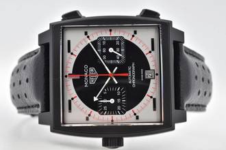  TAG Heuer Monaco Stopwatch Chronograph Limited Edition Black Dial CAW218F.FC6356 
