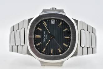 Thumbnail von Patek Philippe Nautilus Blue Dial Stahl Steel 3800 Vintage 1997 Full Set LC100