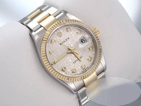  Rolex Datejust 36 126233 Edelstahl Gelbgold 750 Diamanten Automatik Stahl Stainless Steel 18kt Yellow Gold Oyster-band Chronometer 