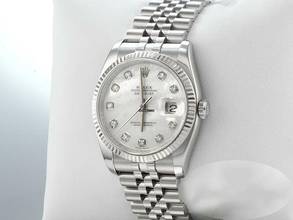  Rolex Datejust 36 116234 2015 Stahl Weissgold 750 Diamanten Perlmutt Automatik Stainless Steel 18kt White Gold Jubilé-ban Chronometer Oyster 