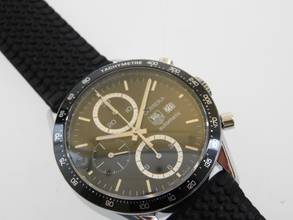 Thumbnail von TAG Heuer Carrera Calibre 16 Chronograph mit Kautschukband und original Papieren im Top Zustand aus 2005