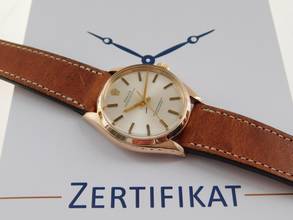 Thumbnail von Rolex Oyster Perpetual Medium massiv 18 Kt Rosegold 34 mm v 1945 im Top Zustand