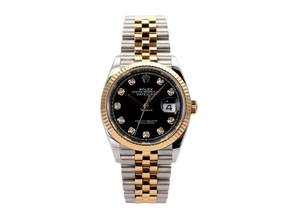 Thumbnail von Rolex Datejust 36 Edelstahl Oystersteel / Gelbgold Ref. 126233 Schwarz Diamant Jubile-Band