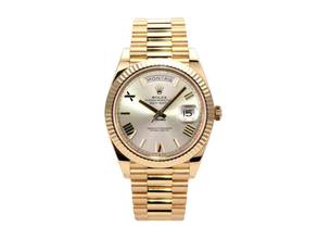  Rolex Day-Date 40 Gelbgold Ref. 228238 Silber Römisch 