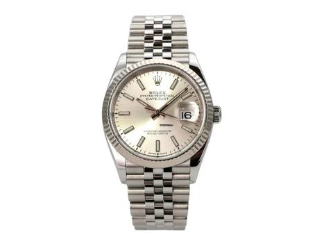  Rolex Datejust 36 Oystersteel / Weißgold Ref. 126234 Silberfarben Index Jubile-Band 