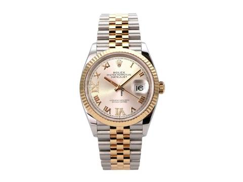  Rolex Datejust 36 Oystersteel / Gelbgold 126233 Silber Römisch Diamant Jubile-Band 