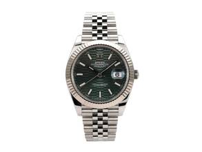 Thumbnail von Rolex Datejust 41 Edelstahl Weißgold 126334 Mint Green Riffelmuster Jubel-Band
