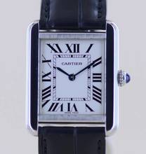 Thumbnail von Cartier Tank Solo Stahl Quarz Klassiker Sportlich Lederband 2716 white roman B+P