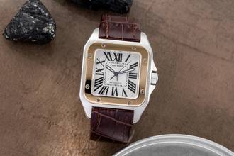 Thumbnail von Cartier Santos 100 XL Stahl / Gold Automatik Herrenuhr Ref. W20077X7 B&P 2004