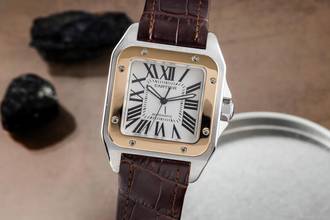 Thumbnail von Cartier Santos 100 XL Stahl / Gold Automatik Herrenuhr Ref. W20077X7 B&P 2004