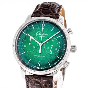  Glashütte Original Sixties Chrono Green Annual Edition – 1-39-34-05-22-04 – like NEW – 07/2021 Full Set 