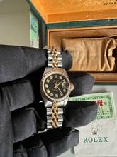 Thumbnail von Rolex Lady-Datejust Diamond schwarz Ref.69173 original Garantiebeleg und Betriebsanleitung siehe Fotos