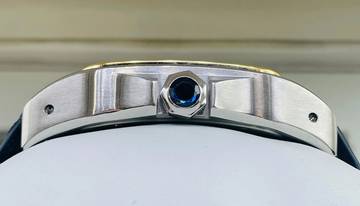 Thumbnail von Cartier Santos 100 XL Steel/Gold Top Condition with Box Serviced 2025 + NEW BLUE CROCO STRAP