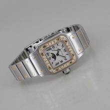 Thumbnail von Cartier Santos Galbée Mondphase Stahl/Gold Brillantlünette ca. 24 x 35 mm