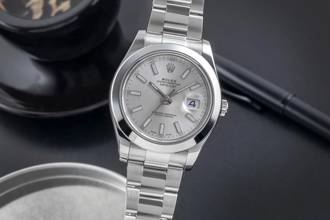  Rolex Datejust II 41 Silver Dial Oyster Stahl Automatik Herrenuhr Ref 116300 Box 